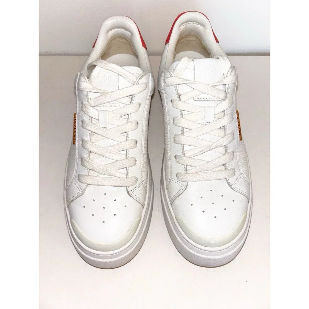 Tory Burch Ladybug Leather Sneakers Trainer Purity Coral Crush US 8